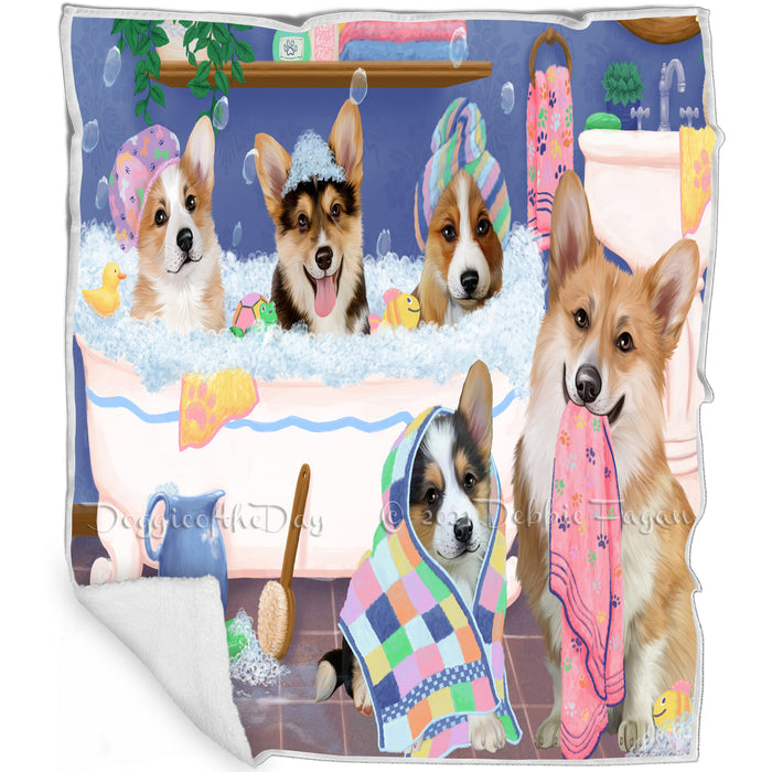 Rub A Dub Dogs In A Tub Corgis Dog Blanket BLNKT130476