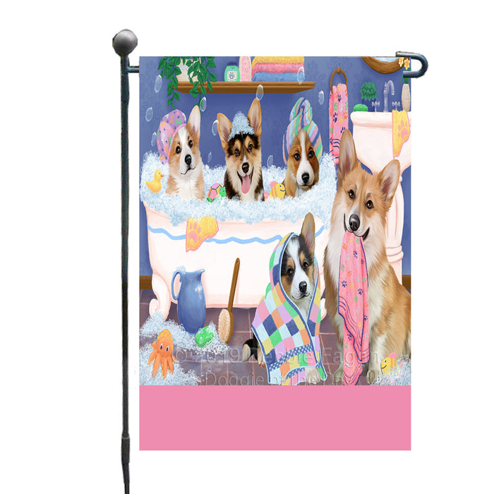 Personalized Rub A Dub Dogs In A Tub Corgi Dogs Custom Garden Flag GFLG64871