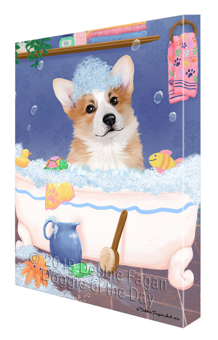 Rub A Dub Dog In A Tub Corgi Dog Canvas Print Wall Art Décor CVS142748