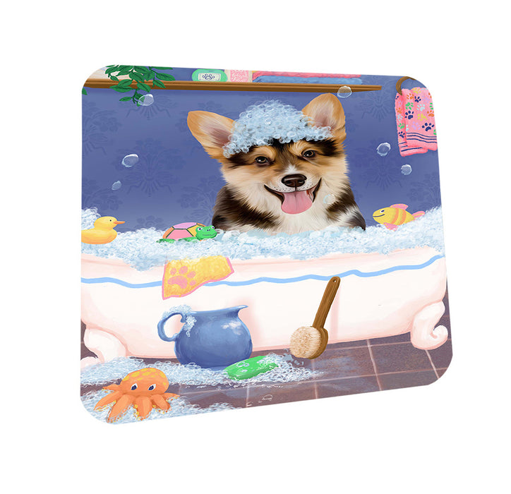 Rub A Dub Dog In A Tub Corgi Dog Coasters Set of 4 CST57319