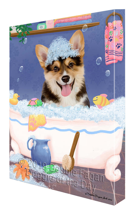 Rub A Dub Dog In A Tub Corgi Dog Canvas Print Wall Art Décor CVS142757