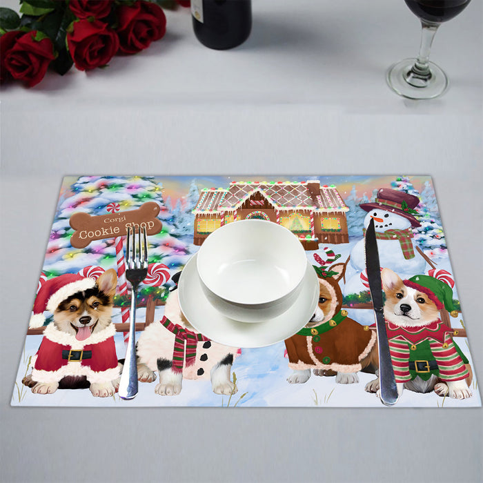 Holiday Gingerbread Cookie Corgi Dogs Placemat