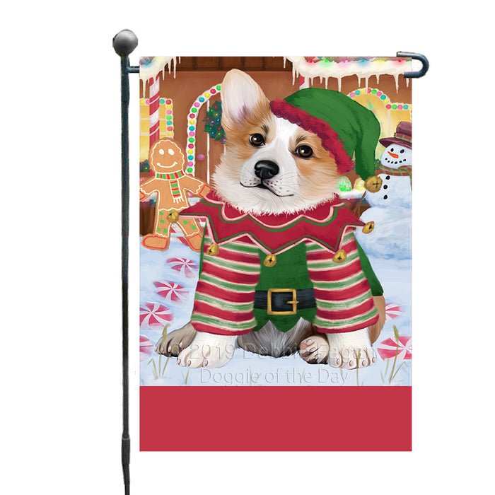 Personalized Gingerbread Candyfest Corgi Dog Custom Garden Flag GFLG64022
