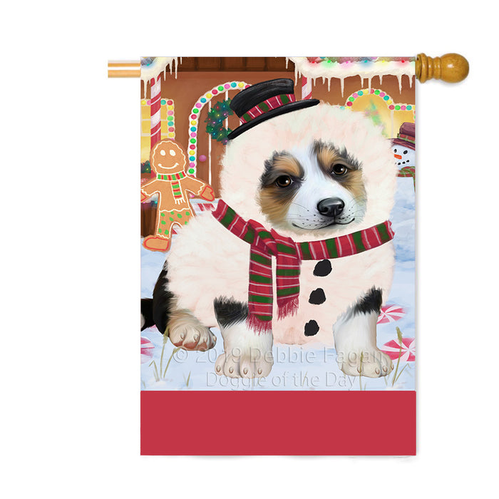 Personalized Gingerbread Candyfest Corgi Dog Custom House Flag FLG63808