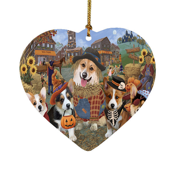 Halloween 'Round Town Cocker Spaniel Dogs Heart Christmas Ornament HPOR57491