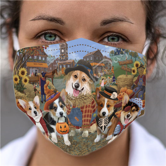 Halloween 'Round Town Corgi Dogs Face Mask FM49948