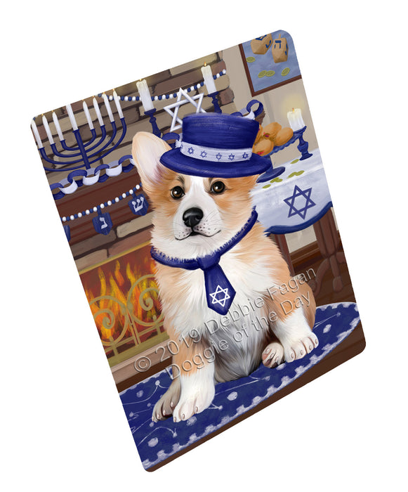 Happy Hanukkah Family and Happy Hanukkah Both Corgi Dog Large Refrigerator / Dishwasher Magnet RMAG105114