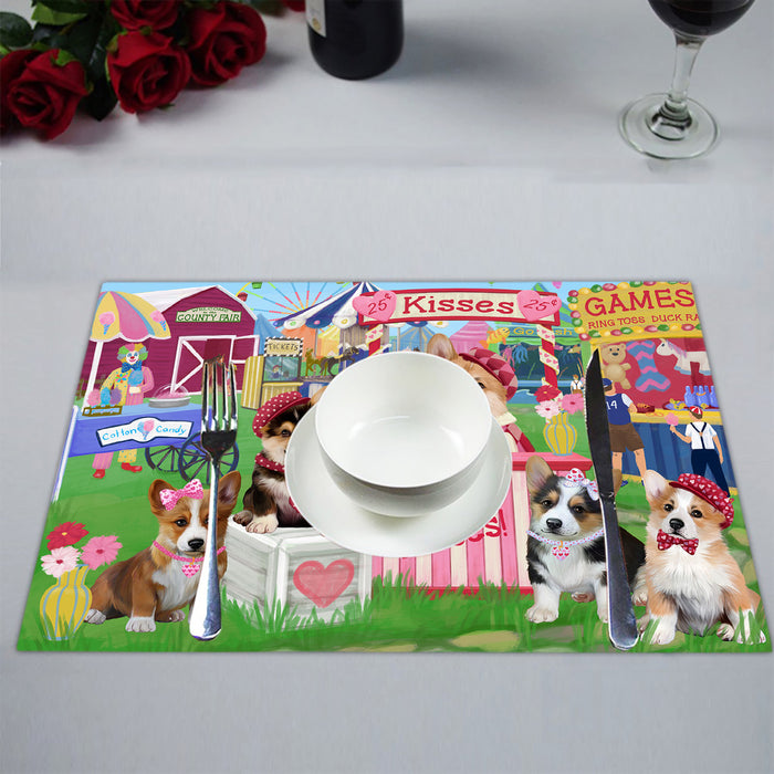 Carnival Kissing Booth Corgi Dogs Placemat