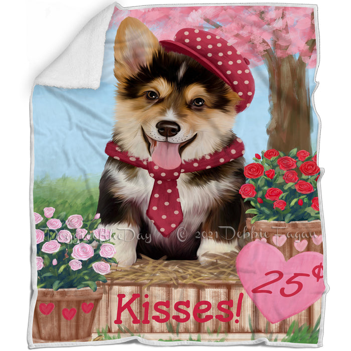 Rosie 25 Cent Kisses Corgi Dog Blanket BLNKT122106