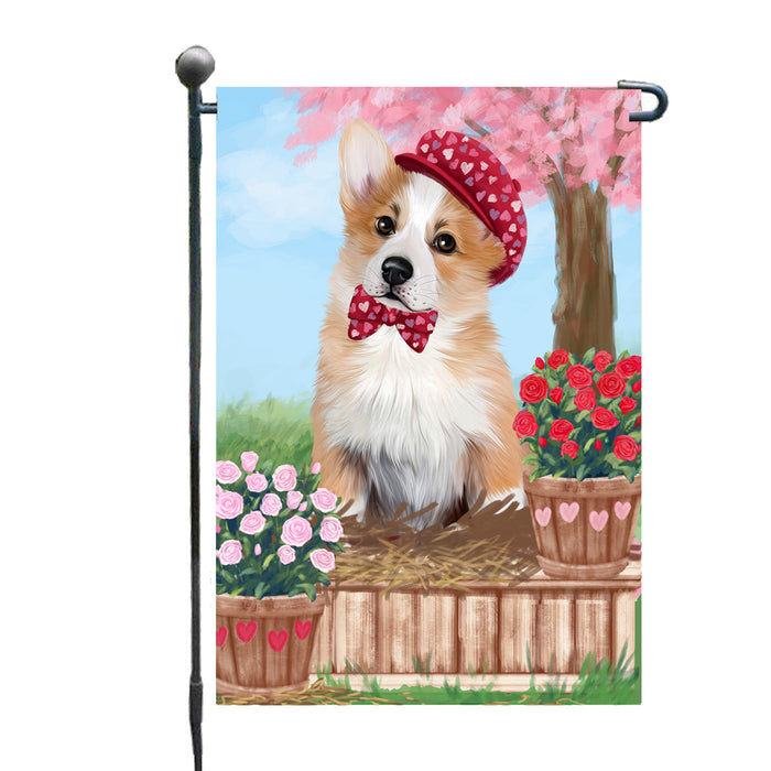 Personalized Rosie 25 Cent Kisses Corgi Dog Custom Garden Flag GFLG64704