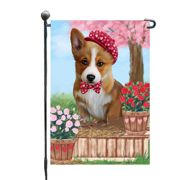 Personalized Rosie 25 Cent Kisses Corgi Dog Custom Garden Flag GFLG64705