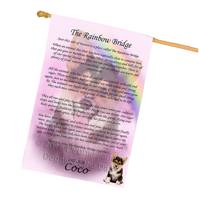 Rainbow Bridge Corgi Dog House Flag FLG56306