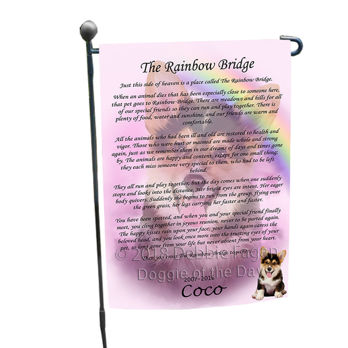 Rainbow Bridge Corgi Dog Garden Flag GFLG56170