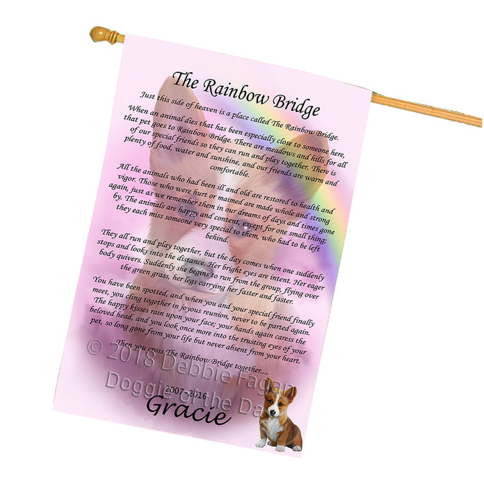 Rainbow Bridge Corgi Dog House Flag FLG56307