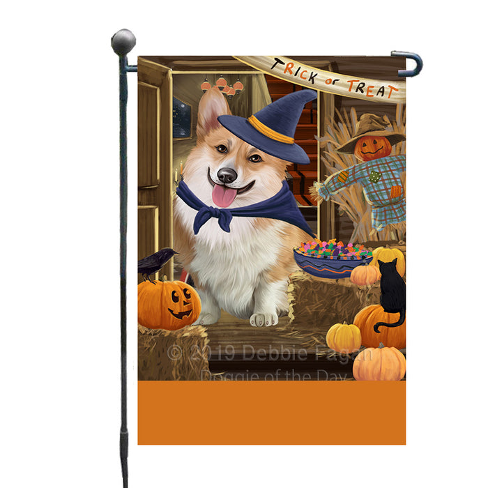 Personalized Enter at Own Risk Trick or Treat Halloween Corgi Dog Custom Garden Flags GFLG-DOTD-A59562