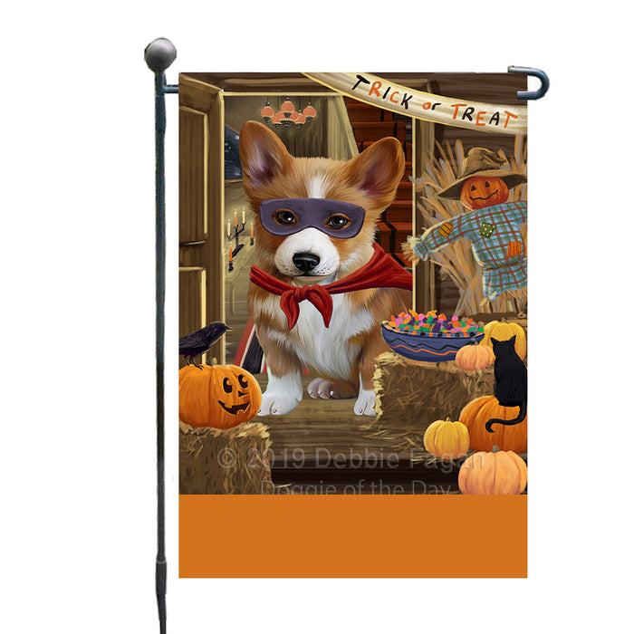 Personalized Enter at Own Risk Trick or Treat Halloween Corgi Dog Custom Garden Flags GFLG-DOTD-A59564