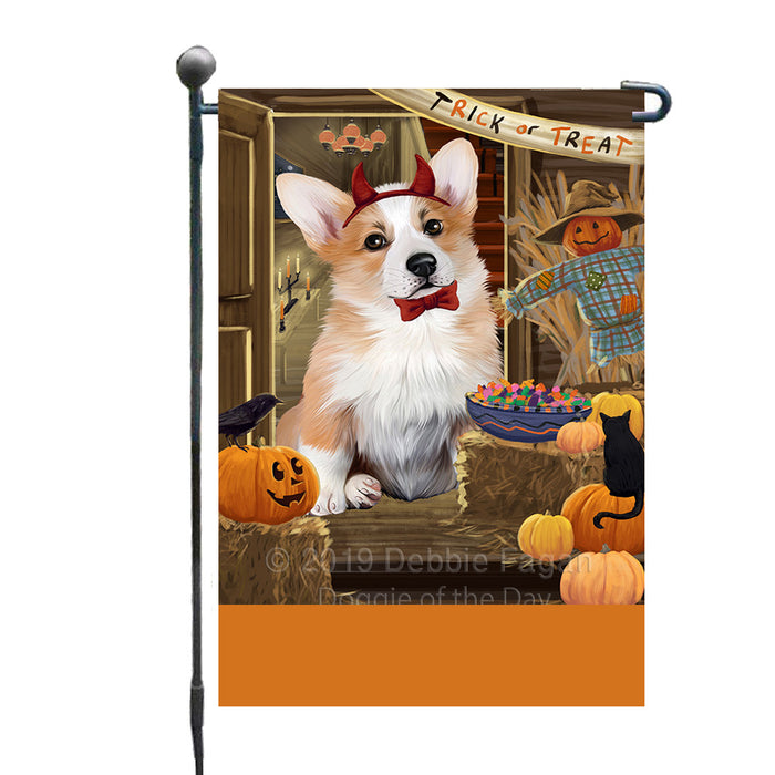 Personalized Enter at Own Risk Trick or Treat Halloween Corgi Dog Custom Garden Flags GFLG-DOTD-A59565