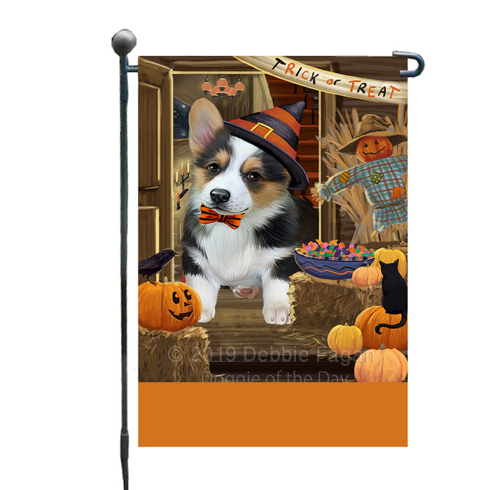 Personalized Enter at Own Risk Trick or Treat Halloween Corgi Dog Custom Garden Flags GFLG-DOTD-A59566