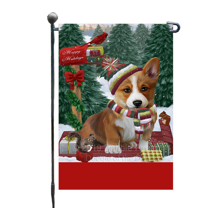 Personalized Merry Christmas Woodland Sled  Corgi Dog Custom Garden Flags GFLG-DOTD-A61572