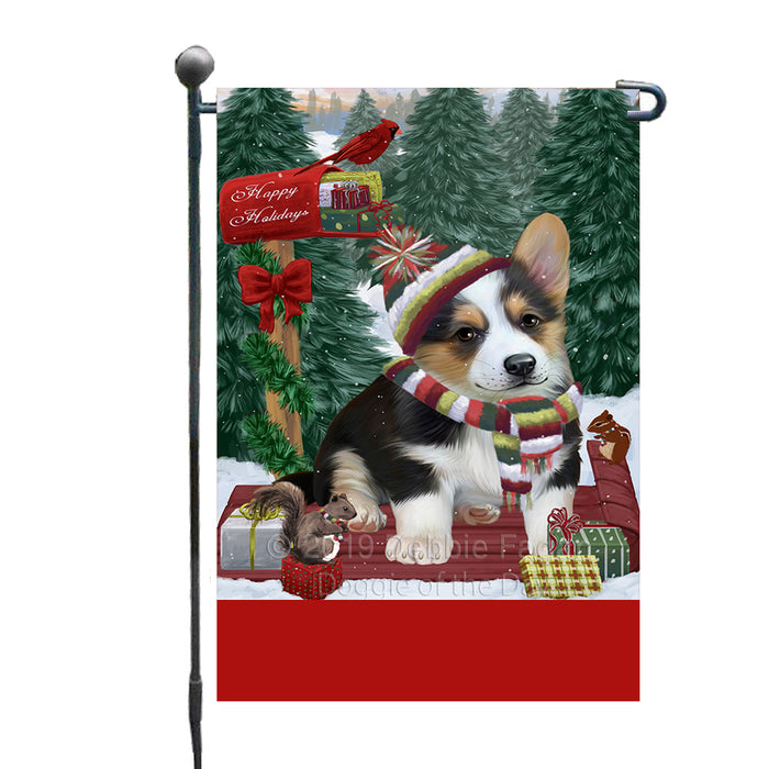 Personalized Merry Christmas Woodland Sled  Corgi Dog Custom Garden Flags GFLG-DOTD-A61573
