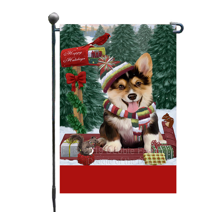 Personalized Merry Christmas Woodland Sled  Corgi Dog Custom Garden Flags GFLG-DOTD-A61574