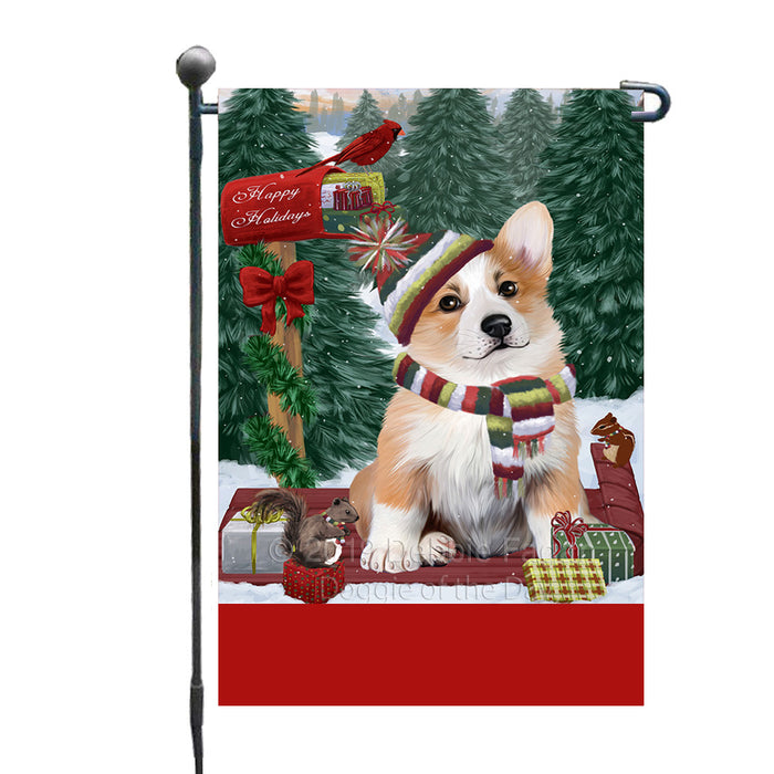 Personalized Merry Christmas Woodland Sled  Corgi Dog Custom Garden Flags GFLG-DOTD-A61575