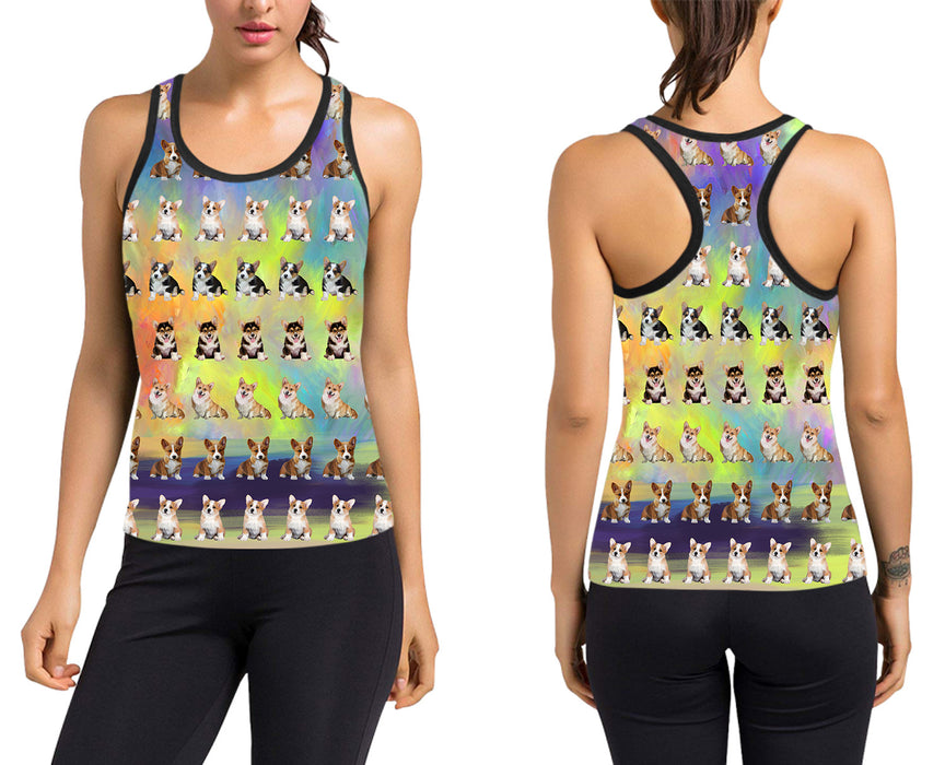 Paradise Wave Corgi Dogs Women's Racerback Tank Top