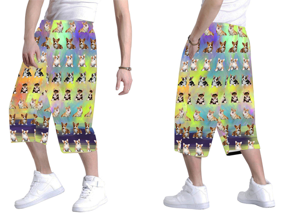 Paradise Wave Corgi Dogs All Over Print Men's Baggy Shorts
