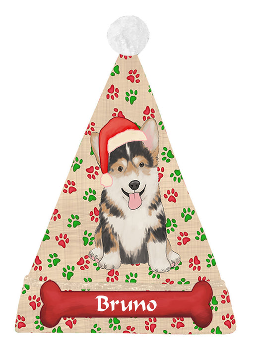 Pet Name Personalized Christmas Paw Print Cocker Spaniel Dogs Santa Hat