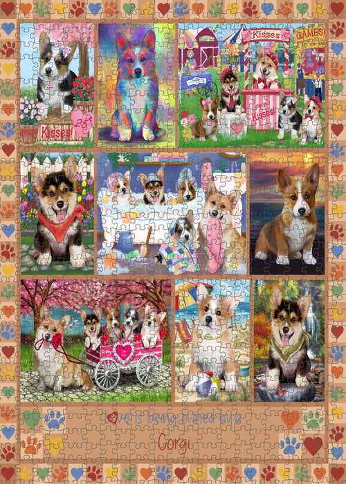 Love is Being Owned Corgi Dog Beige Puzzle with Photo Tin PUZL98404