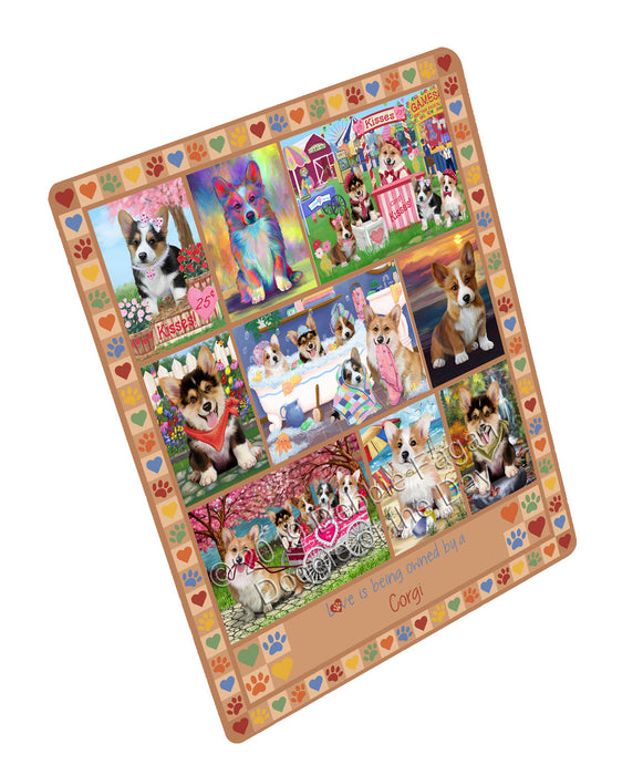 Love is Being Owned Corgi Dog Beige Small Magnet MAG76407