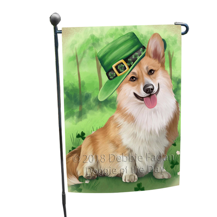 St. Patricks Day Irish Portrait Corgie Dog Garden Flag GFLG48695