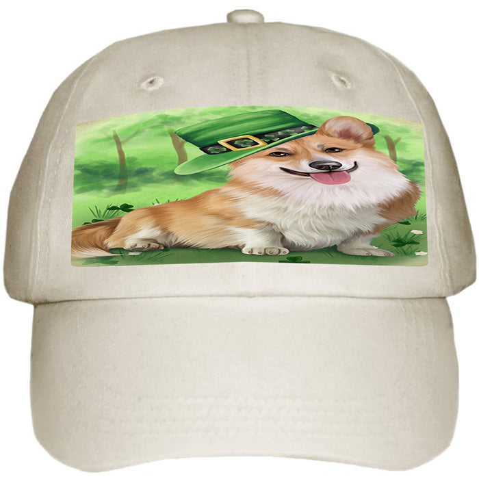 St. Patricks Day Irish Portrait Corgie Dog Ball Hat Cap HAT50091