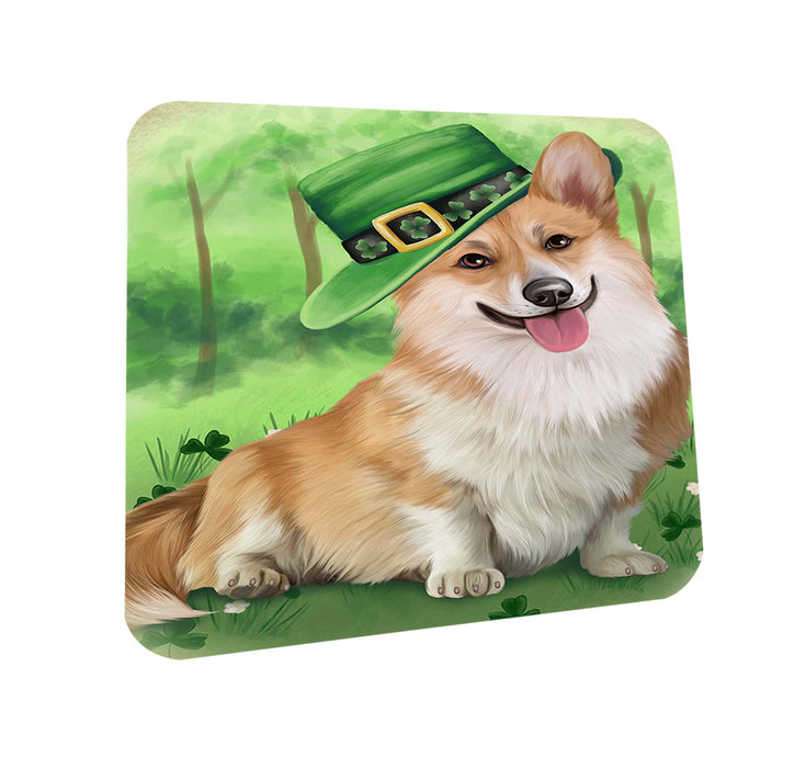 St. Patricks Day Irish Portrait Corgie Dog Coasters Set of 4 CST48745