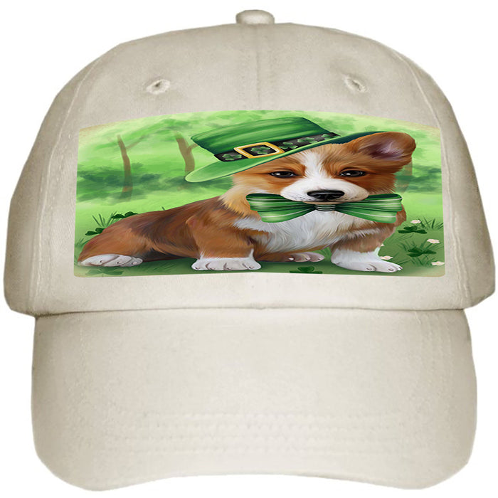 St. Patricks Day Irish Portrait Corgie Dog Ball Hat Cap HAT50097