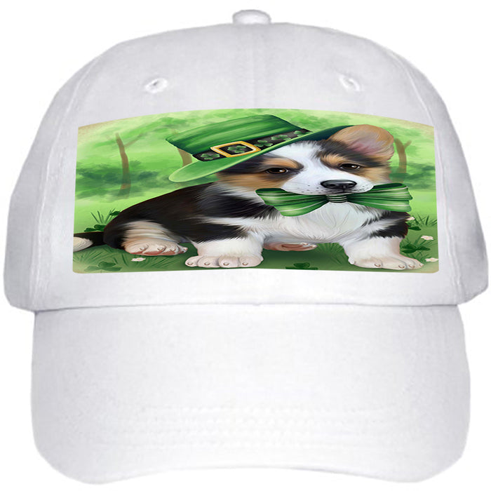 St. Patricks Day Irish Portrait Corgie Dog Ball Hat Cap HAT50100