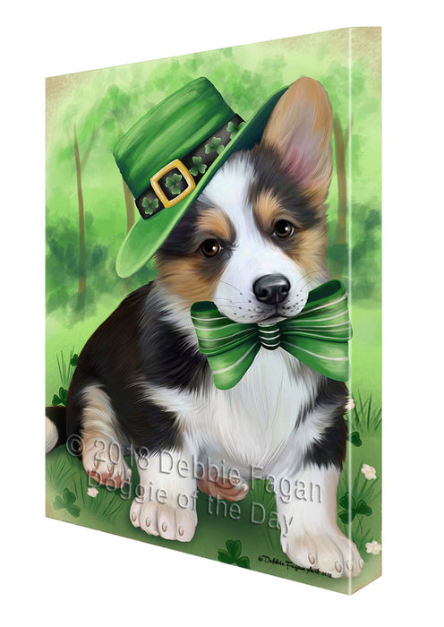 St. Patricks Day Irish Portrait Corgie Dog Canvas Wall Art CVS54714