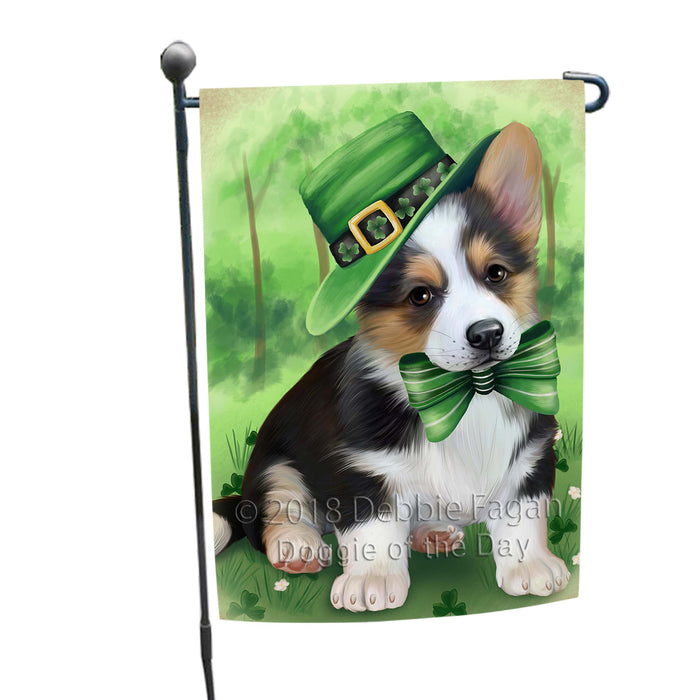 St. Patricks Day Irish Portrait Corgie Dog Garden Flag GFLG48698