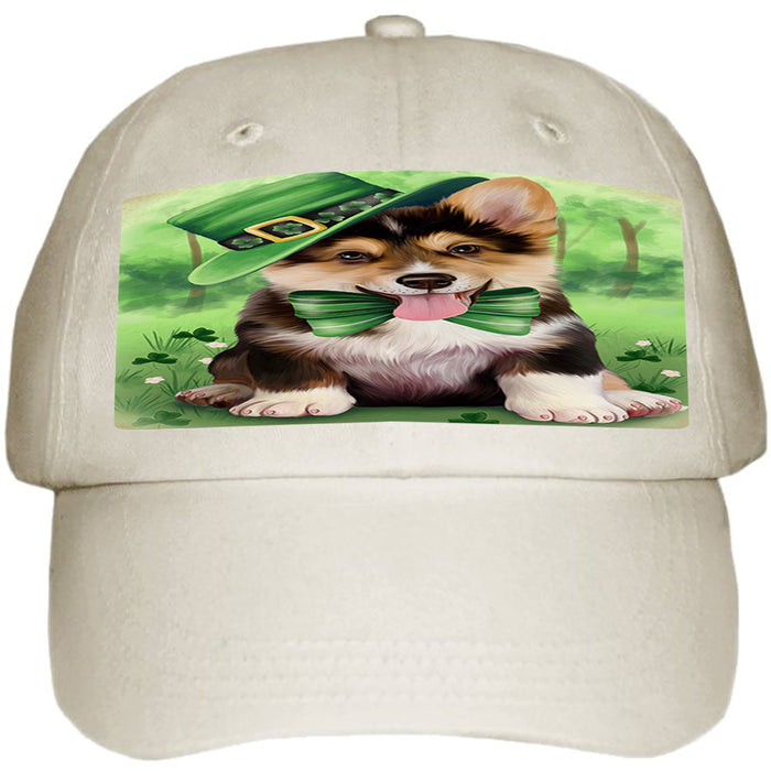 St. Patricks Day Irish Portrait Corgie Dog Ball Hat Cap HAT50103