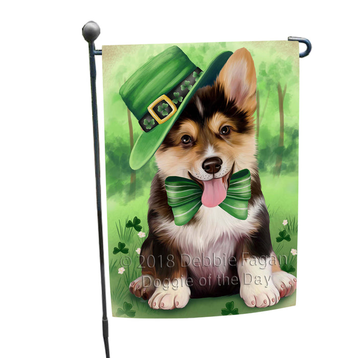 St. Patricks Day Irish Portrait Corgie Dog Garden Flag GFLG48699