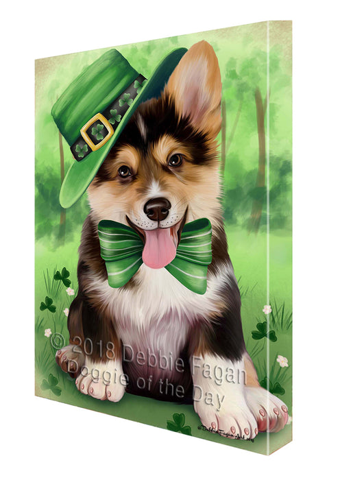 St. Patricks Day Irish Portrait Corgie Dog Canvas Wall Art CVS54723