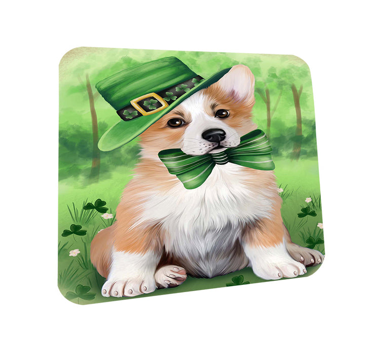 St. Patricks Day Irish Portrait Corgie Dog Coasters Set of 4 CST48750