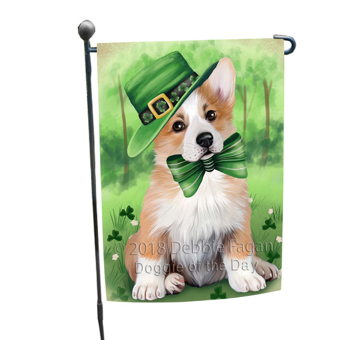 St. Patricks Day Irish Portrait Corgie Dog Garden Flag GFLG48700