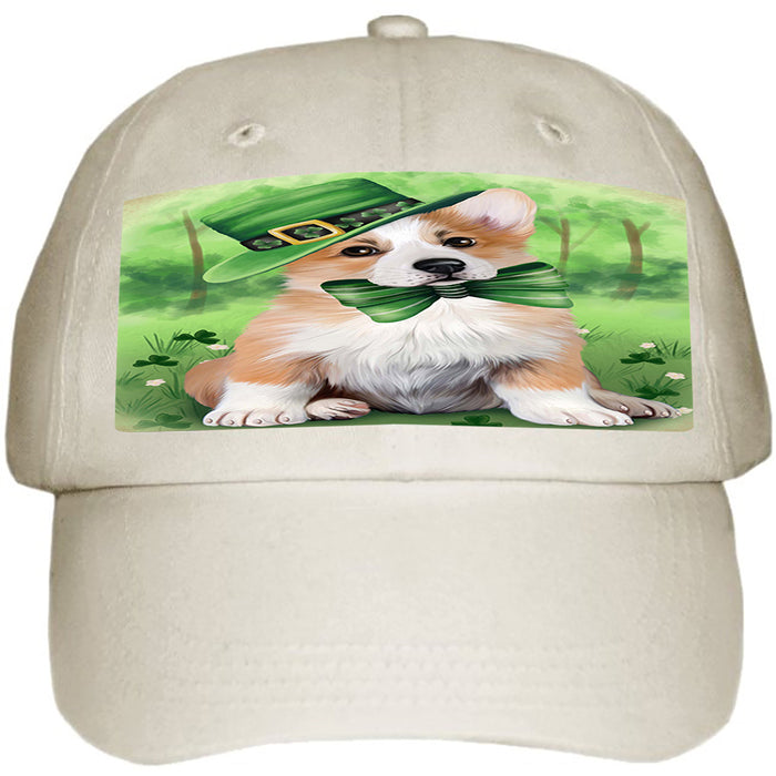 St. Patricks Day Irish Portrait Corgie Dog Ball Hat Cap HAT50106