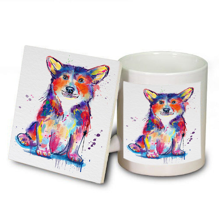 Watercolor Corgi Dog Mug and Coaster Set MUC57075