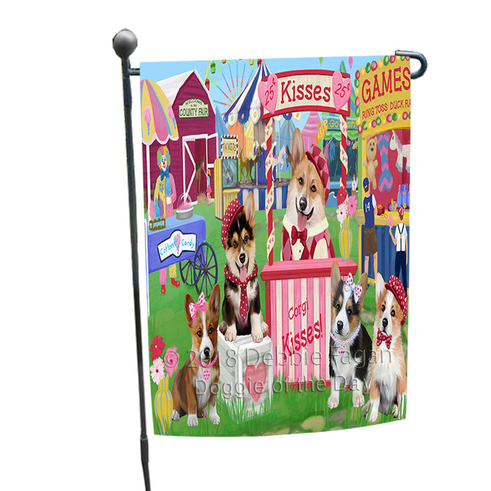 Carnival Kissing Booth Corgis Dog Garden Flag GFLG56379