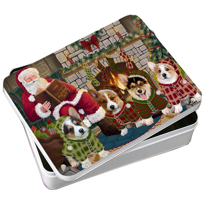 Christmas Cozy Holiday Tails Corgis Dog Photo Storage Tin PITN55063