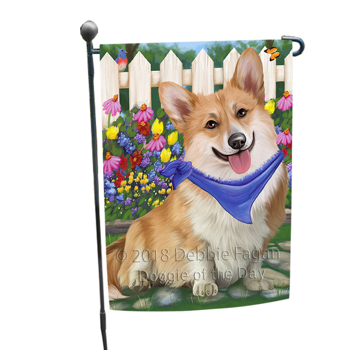 Spring Floral Corgi Dog Garden Flag GFLG49690