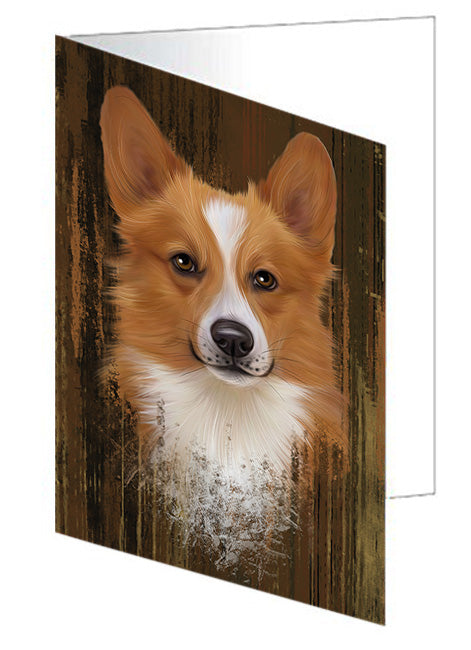 Rustic Corgi Dog Handmade Artwork Assorted Pets Greeting Cards and Note Cards with Envelopes for All Occasions and Holiday Seasons GCD55700