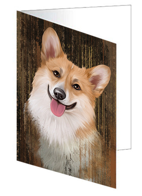 Rustic Corgi Dog Handmade Artwork Assorted Pets Greeting Cards and Note Cards with Envelopes for All Occasions and Holiday Seasons GCD55202